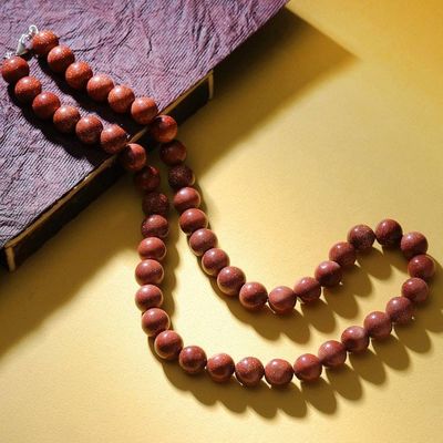 Alternate image for Natural Sunstone Beaded Necklace Handmade in India Suns Power