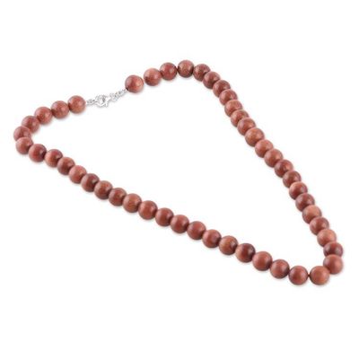 Alternate image for Natural Sunstone Beaded Necklace Handmade in India Suns Power