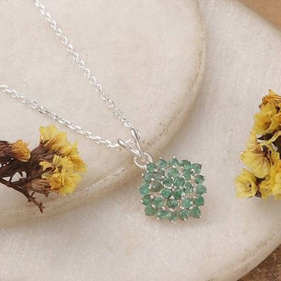 Primary image for Star-Themed High-Polished Pendant Necklace with Emerald Gems Immortal Nova