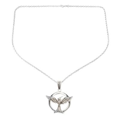 Alternate image for Sterling Silver Eagle Pendant Necklace Majestic Eagle
