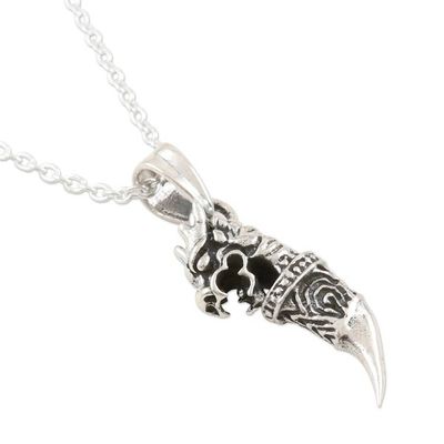 Alternate image for Sterling Silver Dragon Pendant Necklace Ferocious Dragon