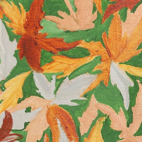 Alternate image for Signed Nature-Themed Painting of Leaves from India Spring