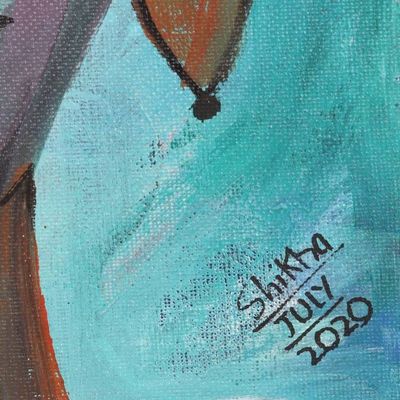 Alternate image for Signed Acrylic Spiritual Painting on Canvas Board Mysticism