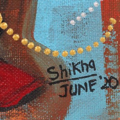 Alternate image for Indian Bridal Fantasy Painting on Canvas Board Bridal Saga