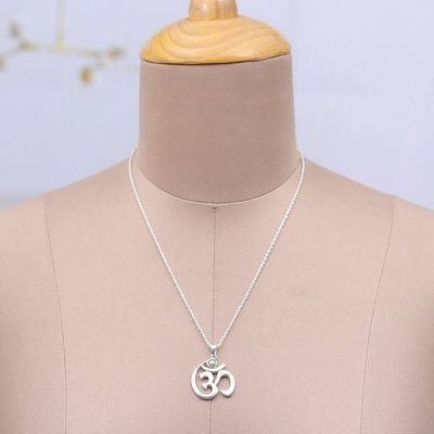 Alternate image for High-Polished Om Grey Cultured Pearl Pendant Necklace Shine of Om