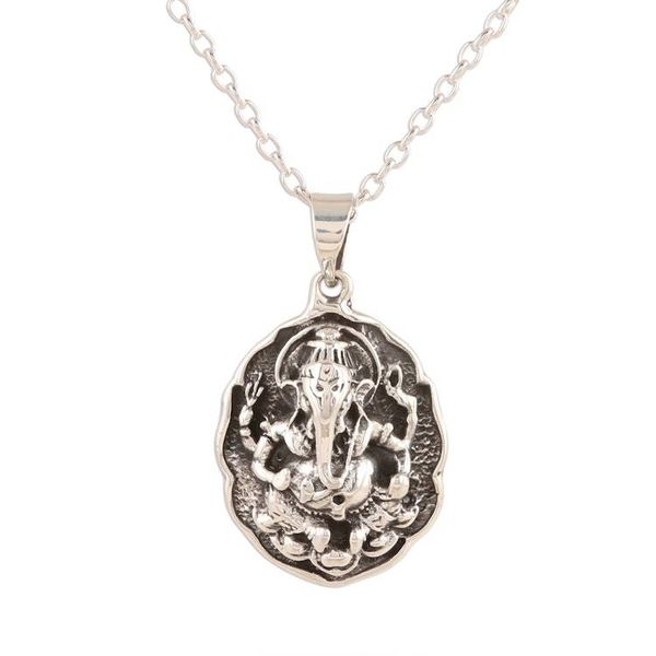 Alternate image for Sterling Silver Ganesha Pendant Necklace from India Ganesha Frame