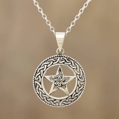 Primary image for Celtic Motif Sterling Star Pendant Necklace from India Celtic Star