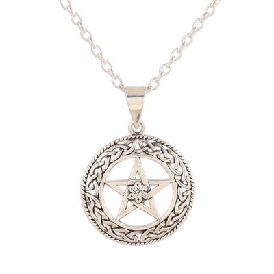 Alternate image for Celtic Motif Sterling Star Pendant Necklace from India Celtic Star