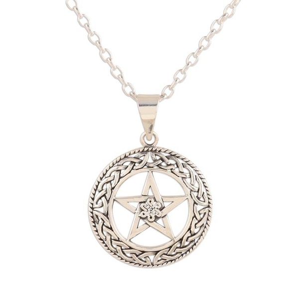 Alternate image for Celtic Motif Sterling Star Pendant Necklace from India Celtic Star