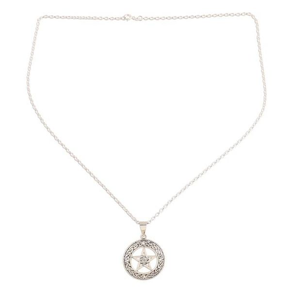 Alternate image for Celtic Motif Sterling Star Pendant Necklace from India Celtic Star