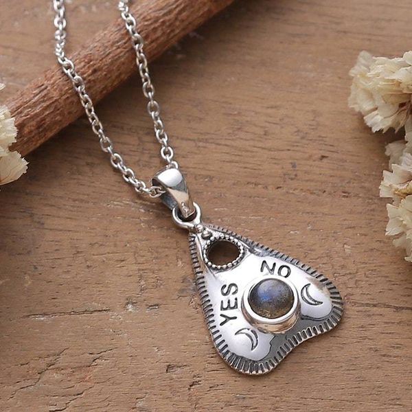 Alternate image for Spirit Board Planchette-Shaped Labradorite Silver Necklace Spirit Guide