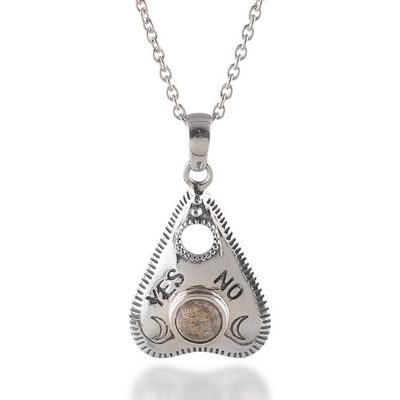 Alternate image for Spirit Board Planchette-Shaped Labradorite Silver Necklace Spirit Guide