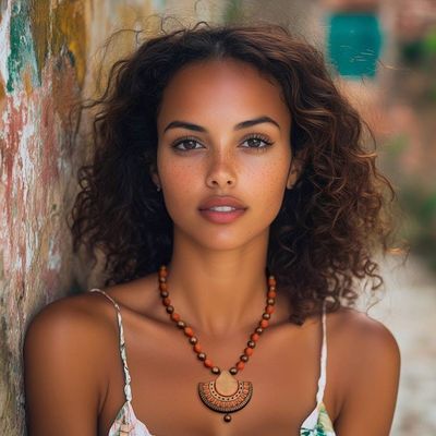 Alternate image for Hand-Painted Adjustable Ceramic Long Statement Necklace Dazzling Dreams