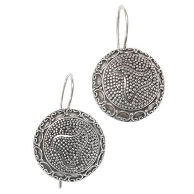 Alternate image for Handmade Balinese Sterling Silver Drop Style Earrings Bali Bubbles