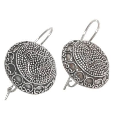 Alternate image for Handmade Balinese Sterling Silver Drop Style Earrings Bali Bubbles