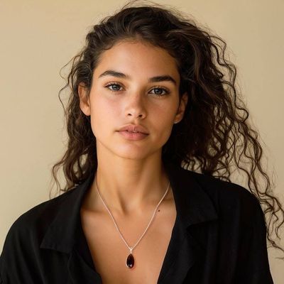 Alternate image for Six-Carat Faceted Pear-Cut Smoky Quartz Pendant Necklace Glam at Dusk