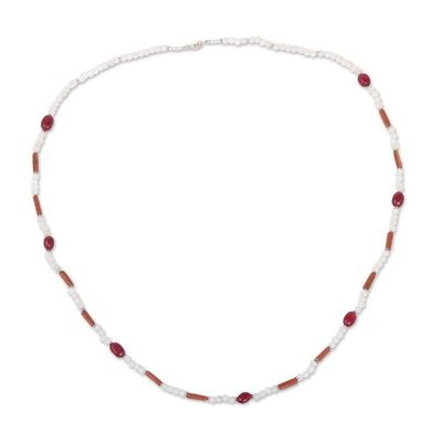 Primary image for Multi-Gemstone Long Beaded Necklace in Brown and White Sun Alliance