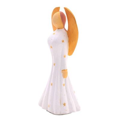 Alternate image for Handcrafted Albesia Wood Angel Statuette from Bali Angel Wonder