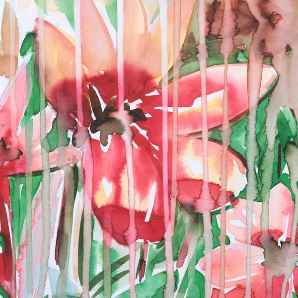 Alternate image for Original Signed Floral Watercolor Painting Blossom II