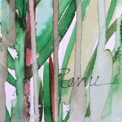 Alternate image for Original Signed Floral Watercolor Painting Blossom II