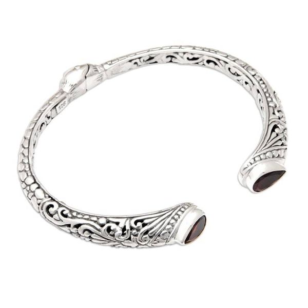 Alternate image for Polished Cuff Bracelet with Two-Carat Garnet Jewels Crimson Tegalalang