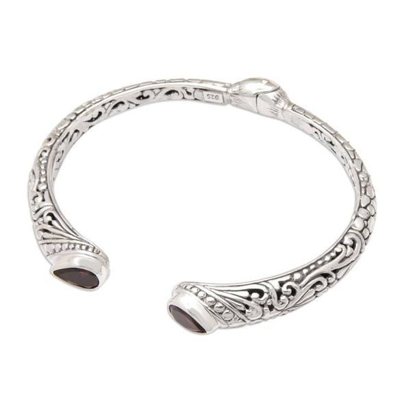 Alternate image for Polished Cuff Bracelet with Two-Carat Garnet Jewels Crimson Tegalalang