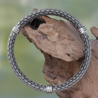 Primary image for Balinese Braided Sterling Silver Bangle Serpent Wisdom