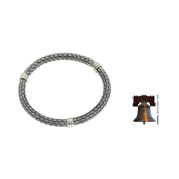 Alternate image for Balinese Braided Sterling Silver Bangle Serpent Wisdom