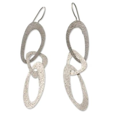 Alternate image for Modern Sterling Silver Dangle Earrings from Indonesia Futuristic