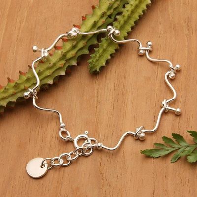 Alternate image for High-Polished Wavy Sterling Silver Charm Bracelet from Bali Wavy Luck