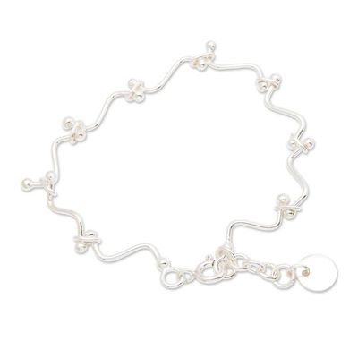 Alternate image for High-Polished Wavy Sterling Silver Charm Bracelet from Bali Wavy Luck