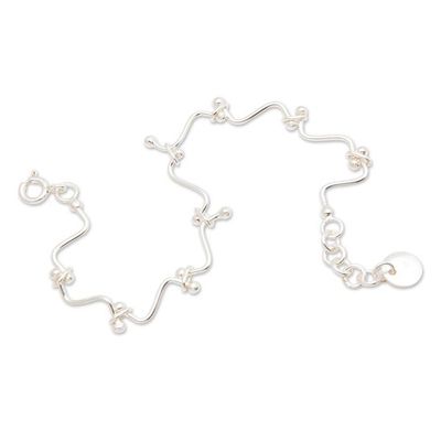 Alternate image for High-Polished Wavy Sterling Silver Charm Bracelet from Bali Wavy Luck