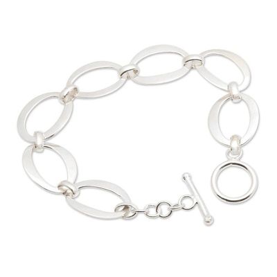 Alternate image for Modern Minimalist Sterling Silver Link Bracelet from Bali Positive Rings