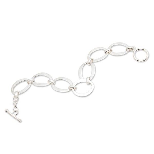 Alternate image for Modern Minimalist Sterling Silver Link Bracelet from Bali Positive Rings
