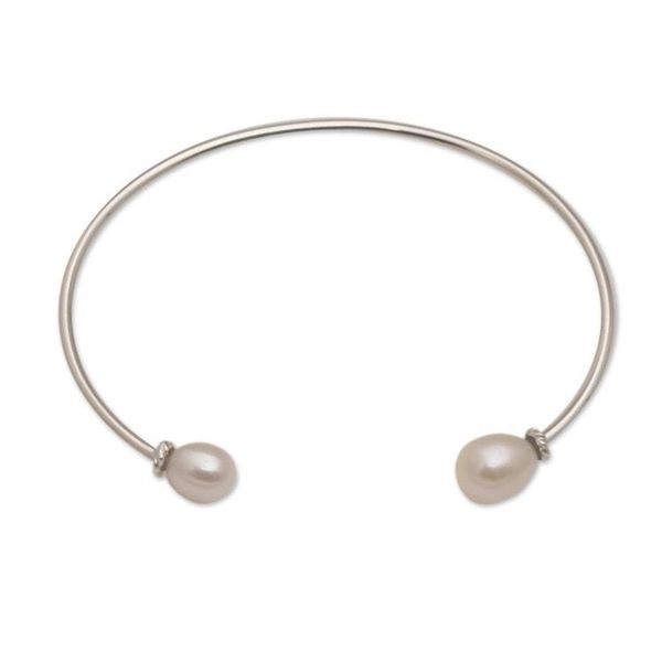 Alternate image for Cultured Freshwater Pearl Sterling Silver Cuff Bracelet Moonlight Ends