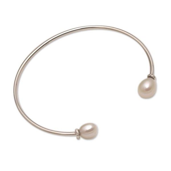 Alternate image for Cultured Freshwater Pearl Sterling Silver Cuff Bracelet Moonlight Ends