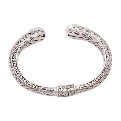 Alternate image for Weave Pattern Amethyst Cuff Bracelet from Bali Woven Drops