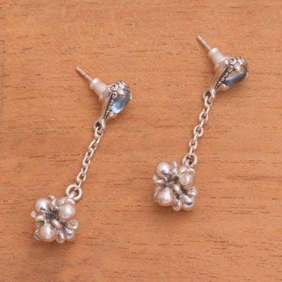 Alternate image for Hand Made Blue Topaz Dangle Earrings from Indonesia Love Explosion