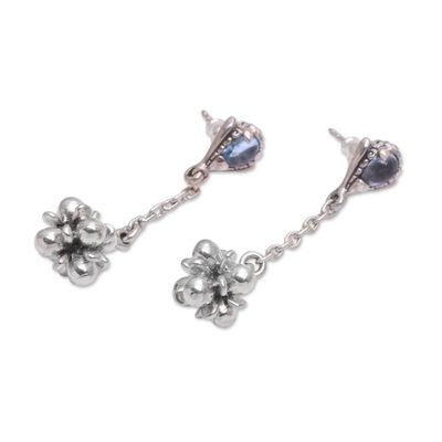 Alternate image for Hand Made Blue Topaz Dangle Earrings from Indonesia Love Explosion