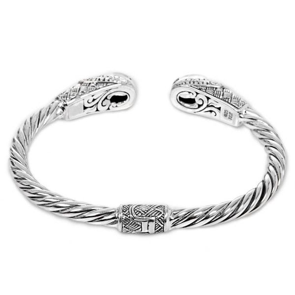 Alternate image for Blue Topaz Sterling Silver Cuff Bracelet from Indonesia Sterling Rope