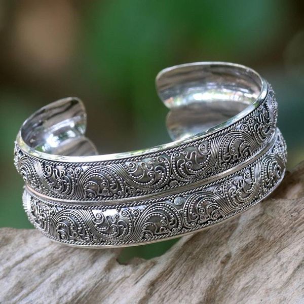 Alternate image for Handmade Sterling Silver Cuff Bracelet Double Imperial