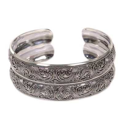 Alternate image for Handmade Sterling Silver Cuff Bracelet Double Imperial