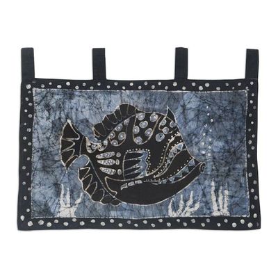 Alternate image for Batik Cotton Wall Hanging with Fish Motif Eruafua II