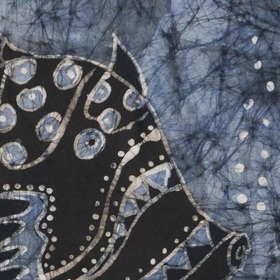 Alternate image for Batik Cotton Wall Hanging with Fish Motif Eruafua II