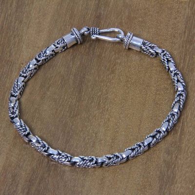 Alternate image for Balinese Hand Crafted Sterling Silver Braided Bracelet Sinnet