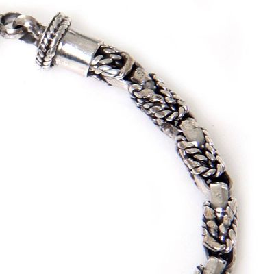 Alternate image for Balinese Hand Crafted Sterling Silver Braided Bracelet Sinnet