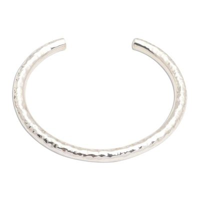 Alternate image for Hammered Sterling Silver Cuff Bracelet Undulating Waves