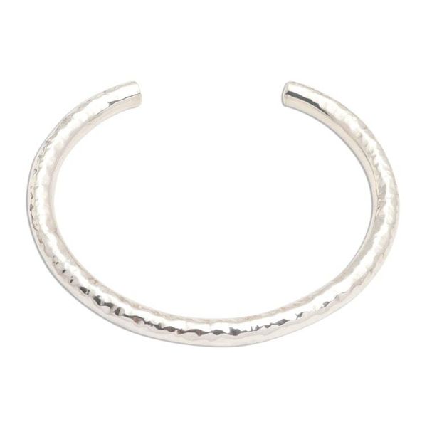 Alternate image for Hammered Sterling Silver Cuff Bracelet Undulating Waves