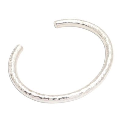 Alternate image for Hammered Sterling Silver Cuff Bracelet Undulating Waves
