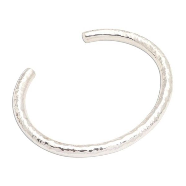 Alternate image for Hammered Sterling Silver Cuff Bracelet Undulating Waves